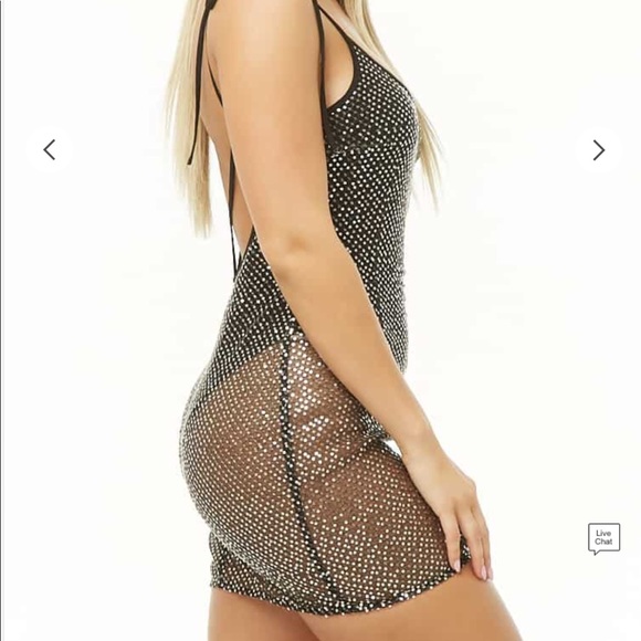 NWT Sequin Mesh Mini Dress - Picture 3 of 8